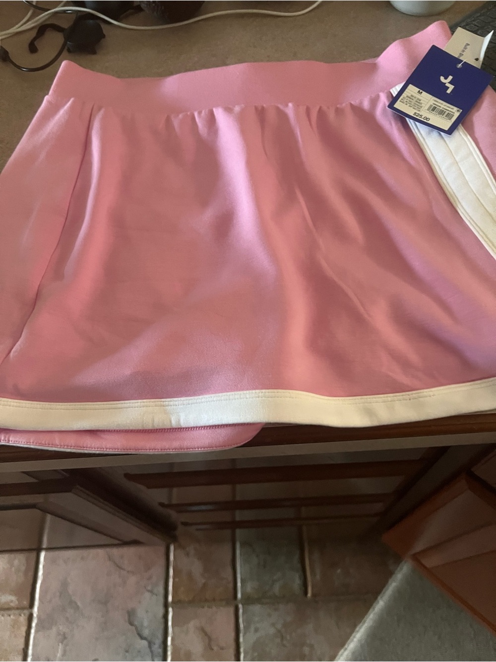 JoyLab Pink Mini Skort with White Trim